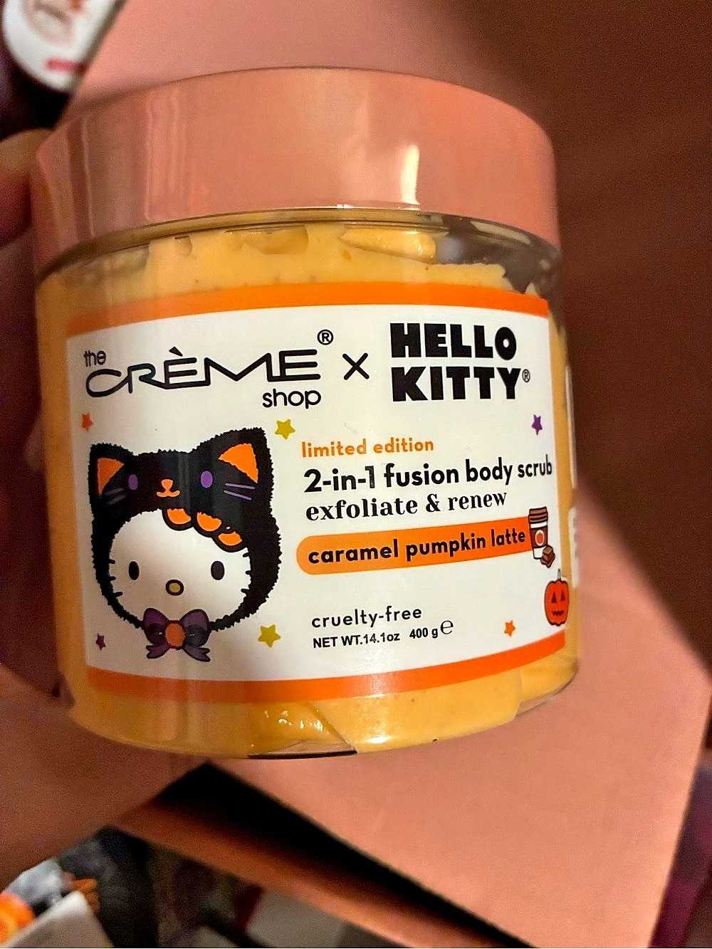 The Crème Shop Hello Kitty Caramel Pumpkin Latte 2-in-1 Fusion Body Scrub Body